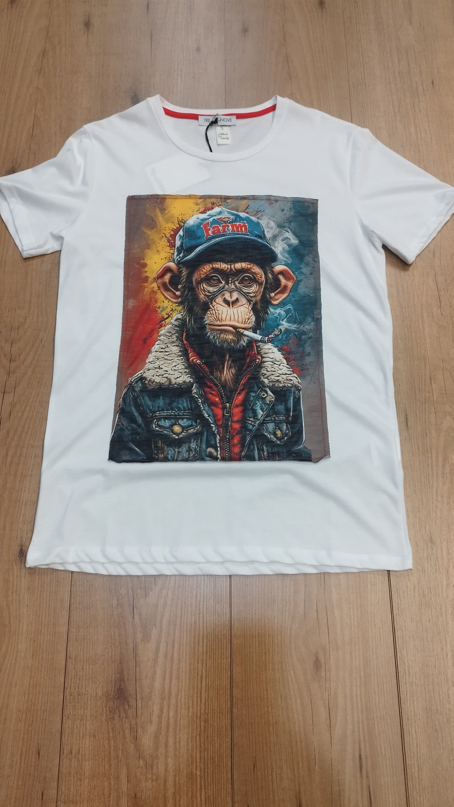 T-shirt uomo con stampa applicata, maglietta casual, comoda e di tendenza