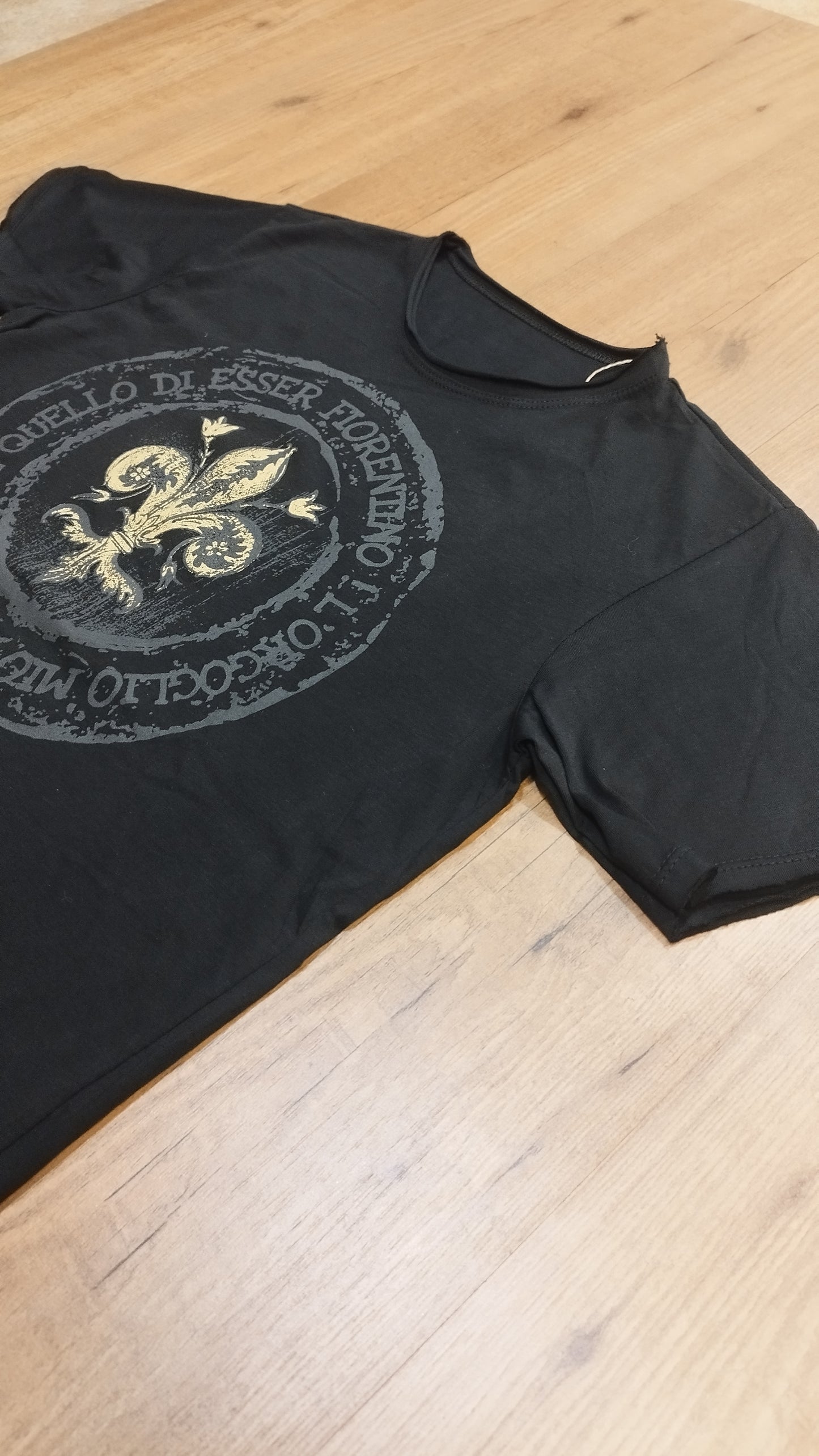 T-shirt BE ART Firenze – “ORGOGLIO FIORENTINO" nera  in cotone