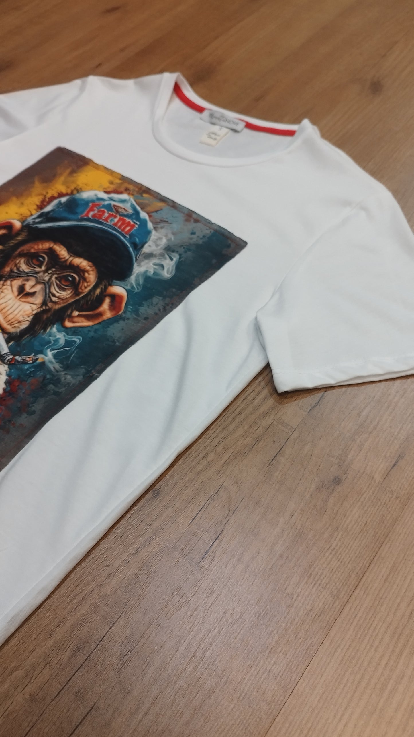 T-shirt uomo con stampa applicata, maglietta casual, comoda e di tendenza